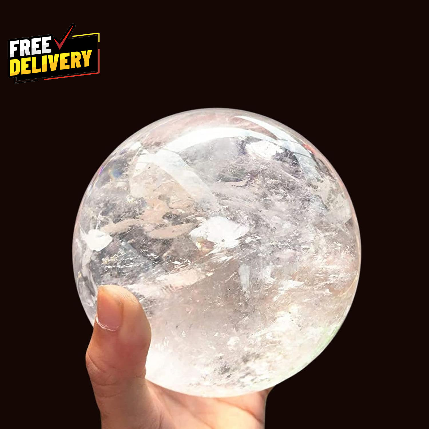 Natural Clear Quartz Crystal Ball White Crystal Sphere Healing Crystal Ball w…