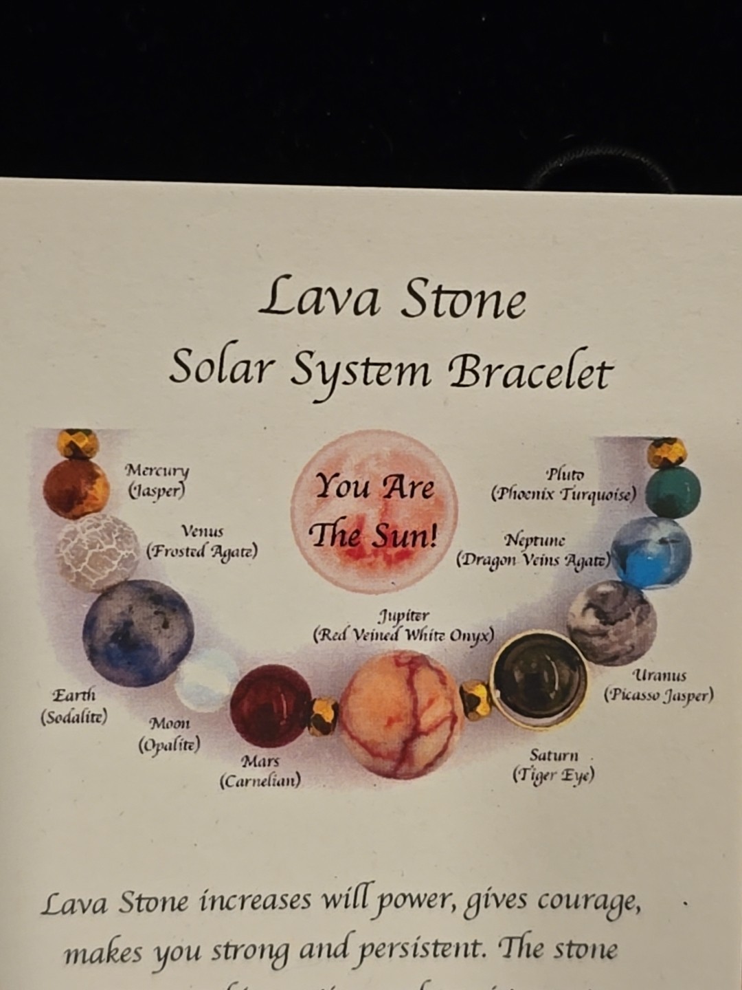 Solar System Gemstone Lava Stone Wrap Bracelet Necklace Gift Set You Are The Sun