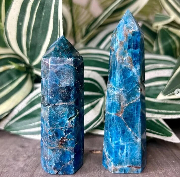 Wholesale Lot 1 lb Blue Apatite Healing Crystal Tower Point Reiki Obelisk Decor