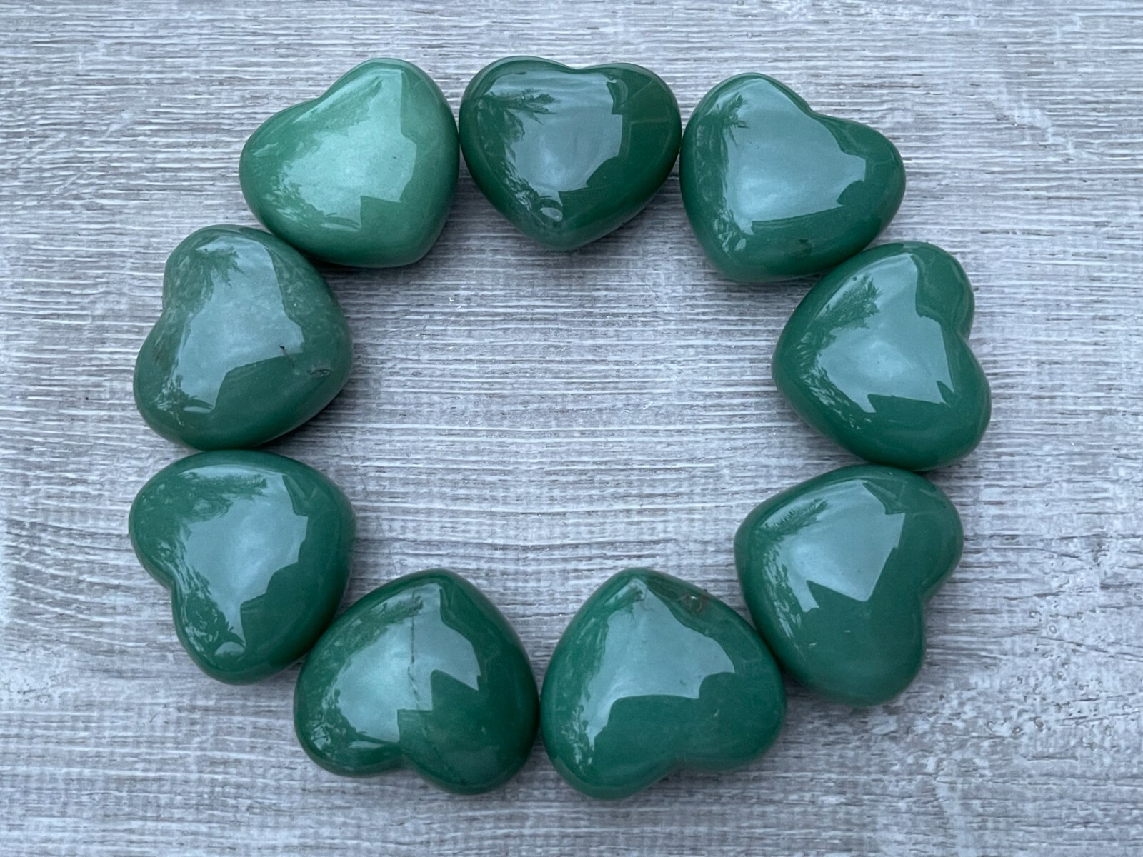 Large Green Aventurine Heart, 1.75″ Polished Green Aventurine Puffy Heart, Bulk