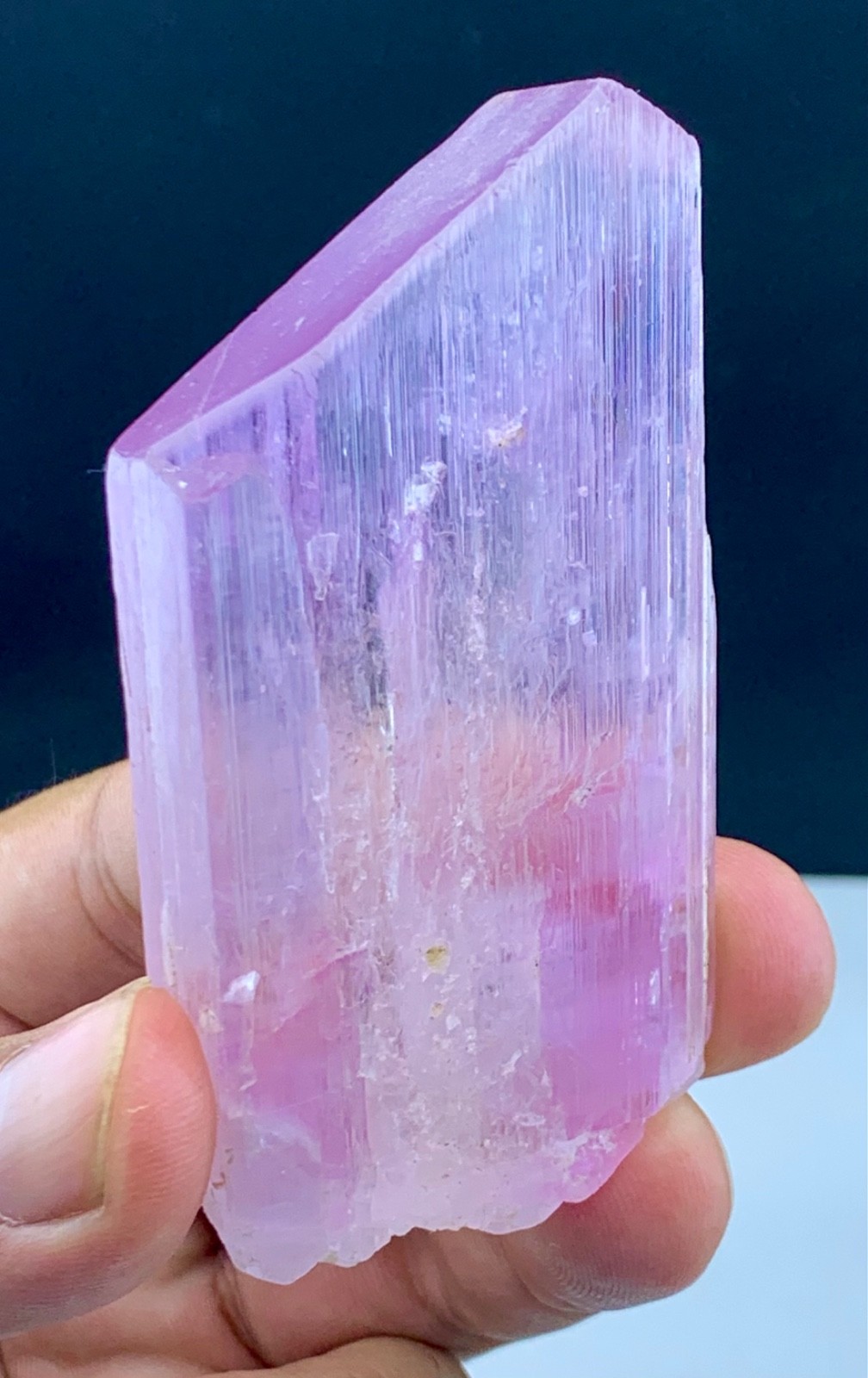 147 Gm Pink Kunzite Natural DT, Gemmy Wonderful Shape Crystal Combine Quartz—AFG
