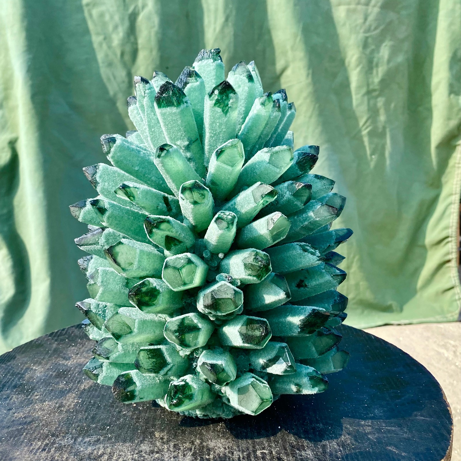 18LB New find green phantom quartz crystal cluster mineral specimen