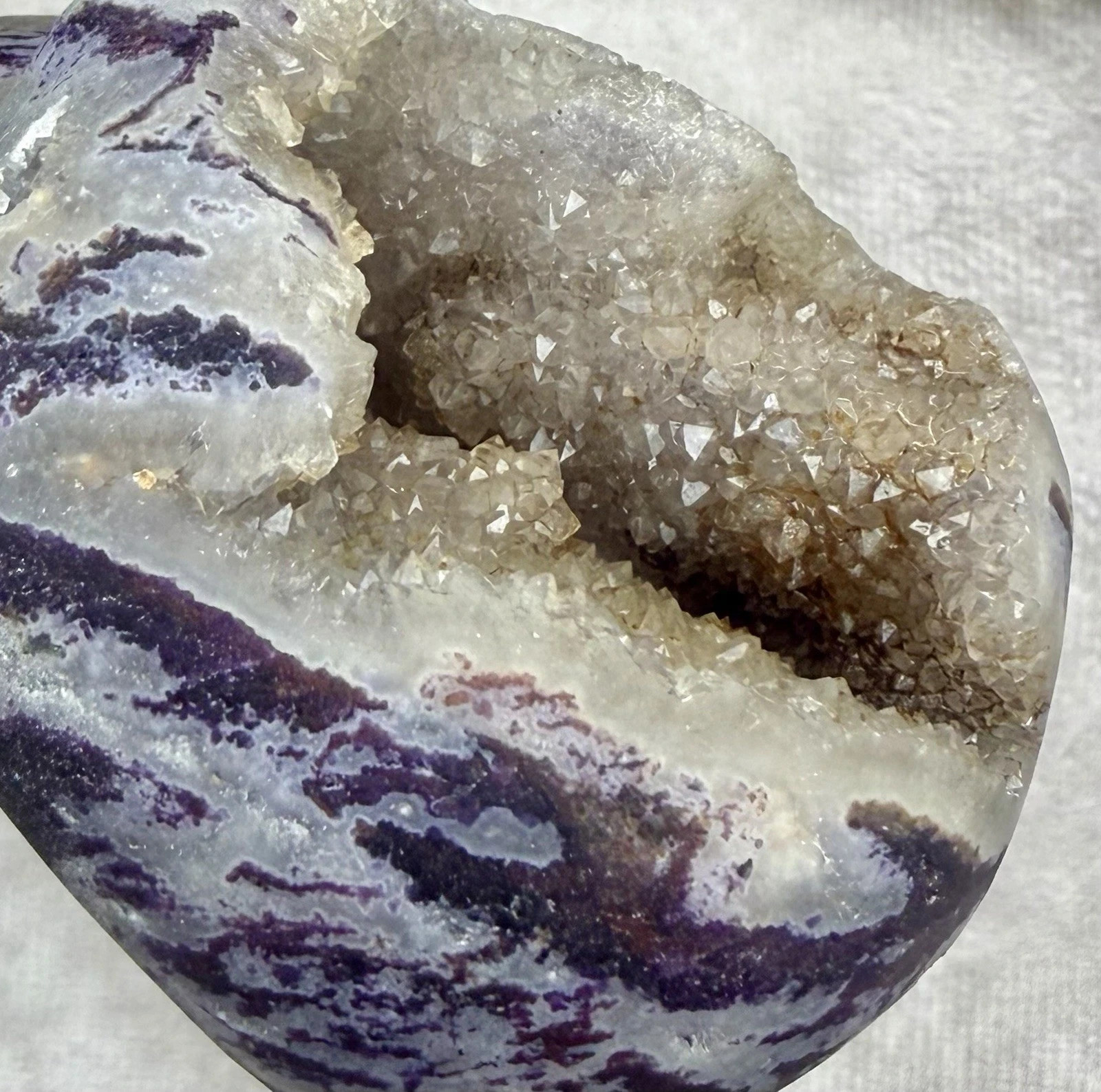 Crystal 328g Purple Sphalerite Skull Quartz Druzy Specimen Mineral Cluster