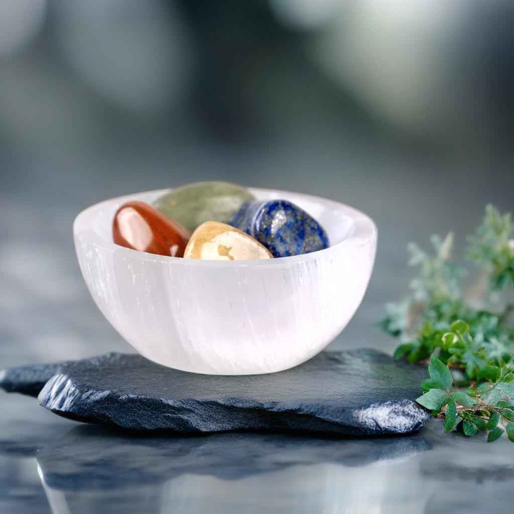 2.25″ Mini Selenite Bowl, Cleansing Selenite Crystal, Spiritual Gift & Decor