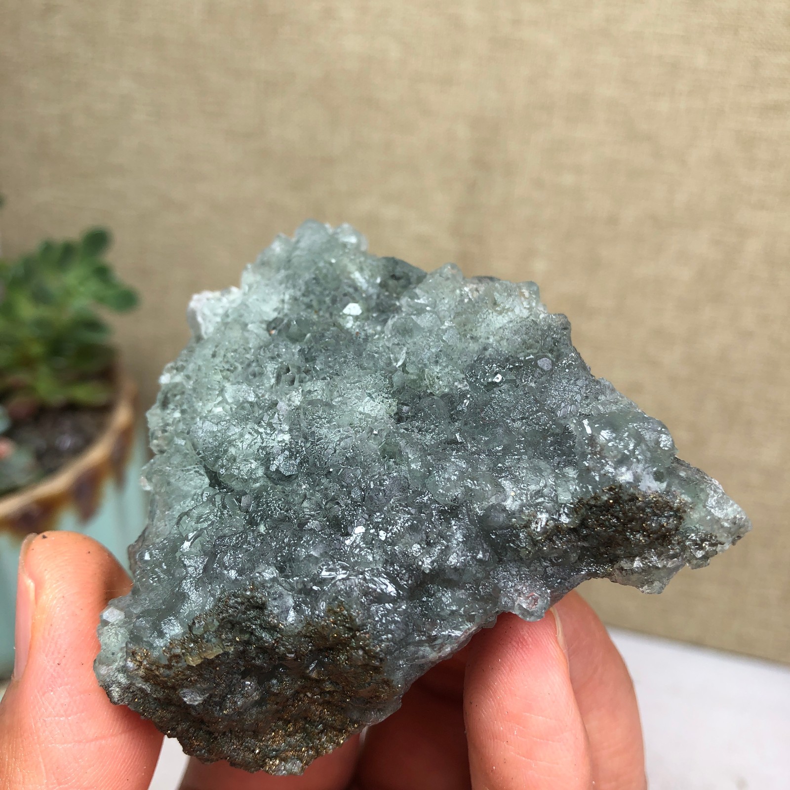 78g NATURAL Green Cubic FLUORITE Crystal Cluster Mineral Specimen A4734