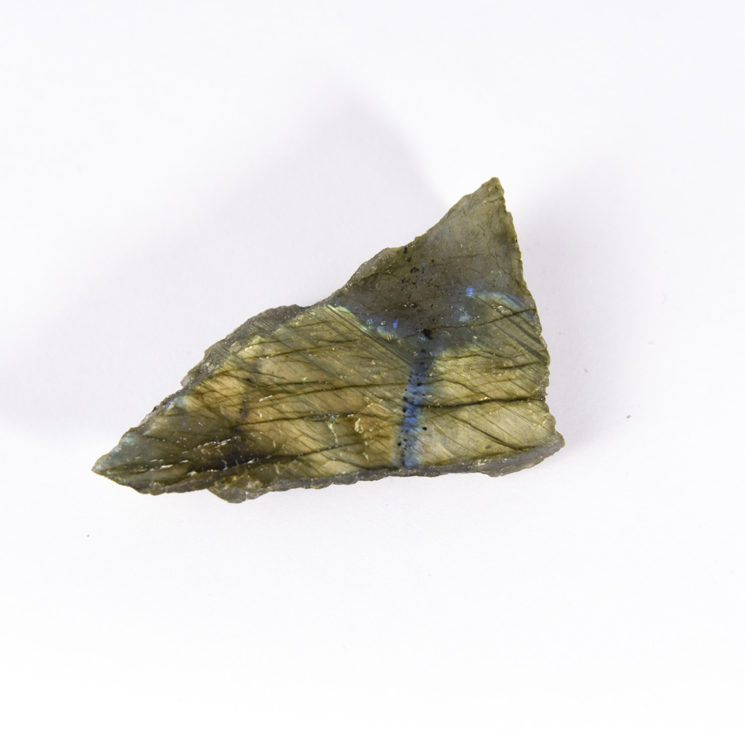 Natural Rough Labradorite feldspar Crystal Specimen 1 polished side 0006