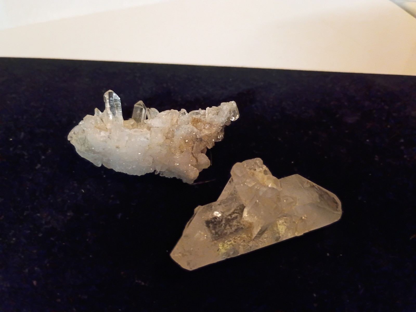 Set of 2 Raw Natural Stone Clear Quartz Crystal Cluster Gem Mineral Specimens