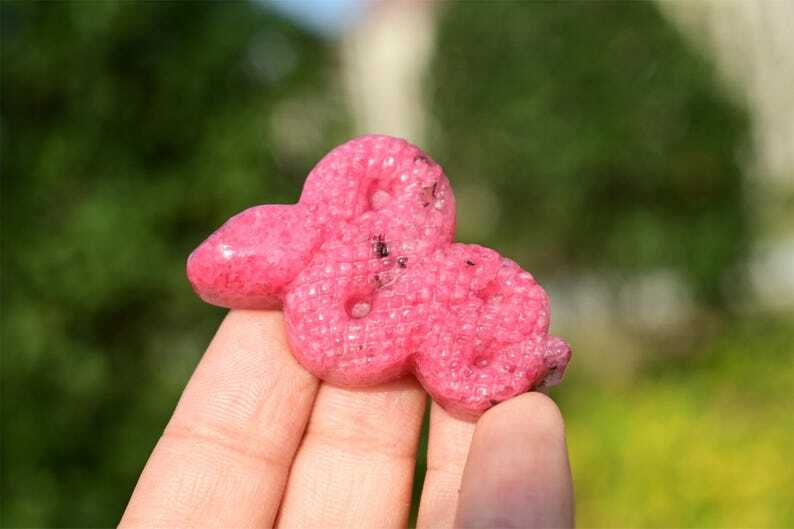 Natural Rhodonite Snake 1.6” Reiki Crystal skull carved Heal decor gift 1pc