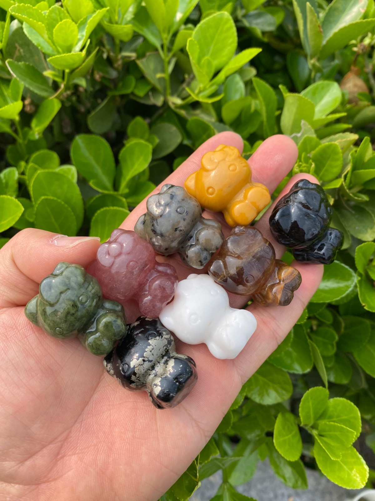 5PCS Natural Mixed Cat skull Carved Quartz Reiki Hallowmas Crystal gift Decor