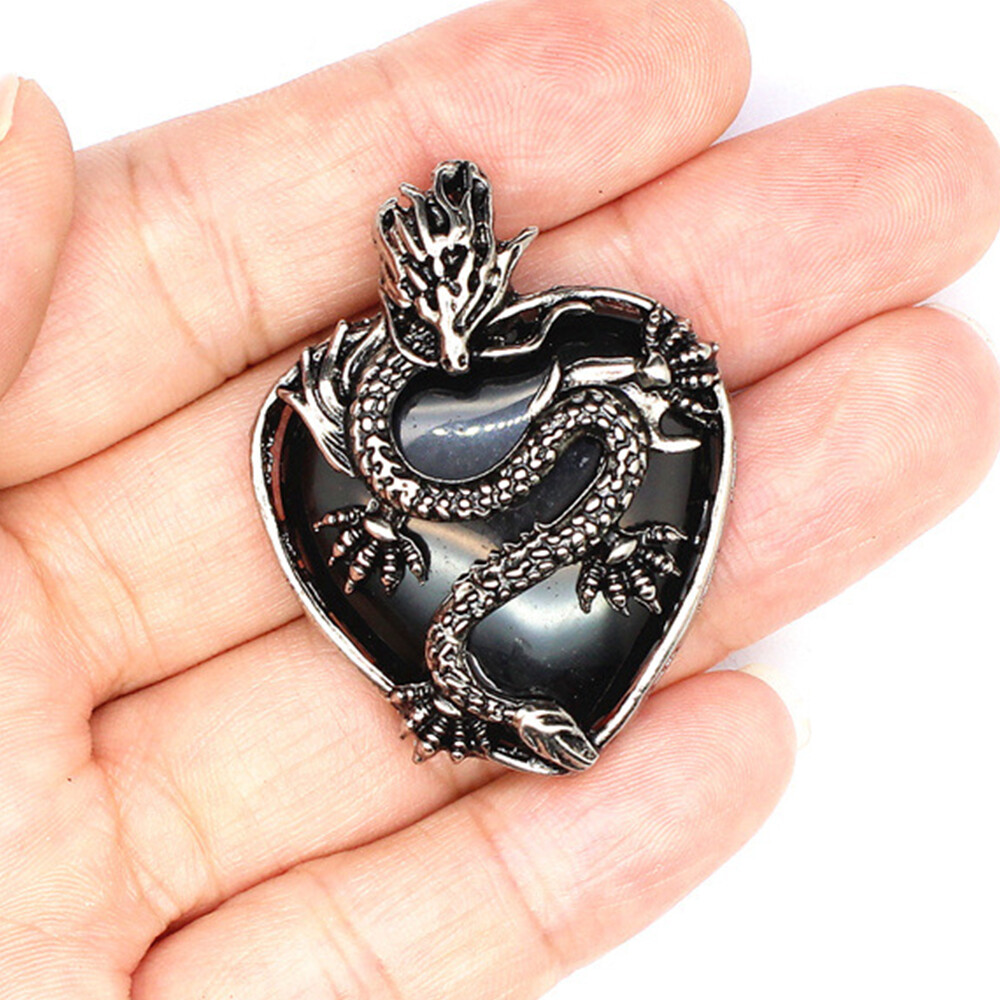 Heart Dragon Claw Pendant Natural Chakra Crystal Quartz Skull Gift Healing Reiki