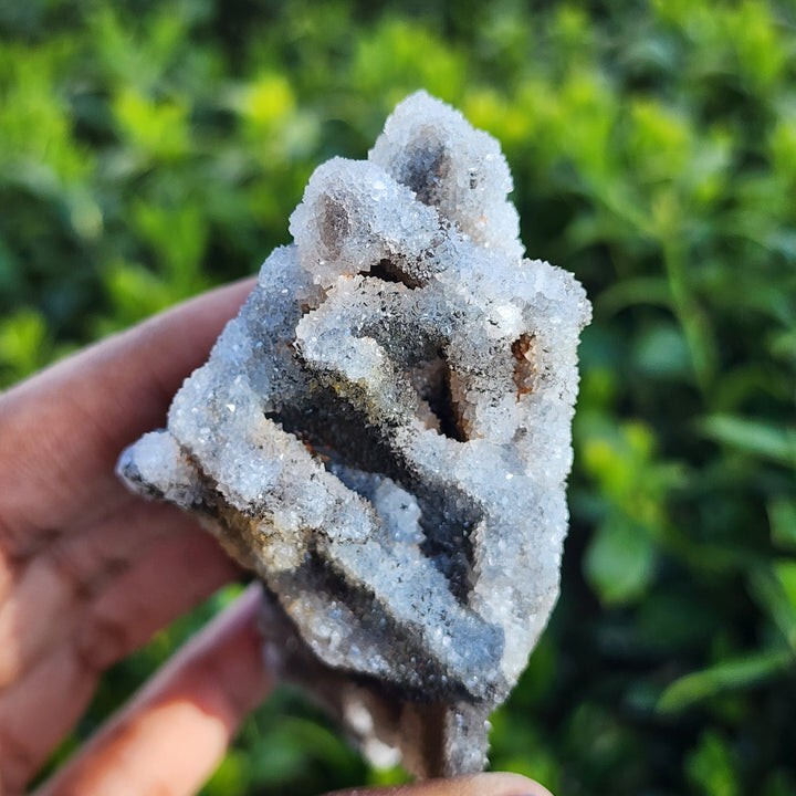 80-120g Natural Druzy Black Sphalerite Quartz Cluster Healing Mineral Specimen