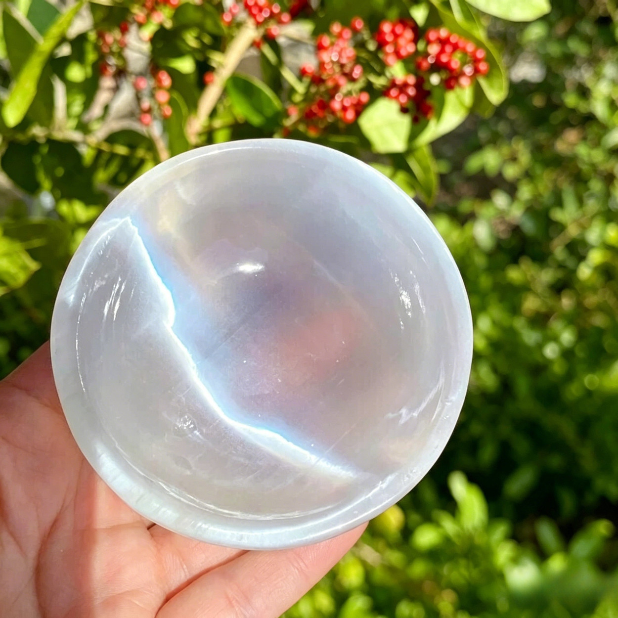 Natural Selenite Bowl Crystal 3″ Cleansing Charging Plate Reiki Healing Stone