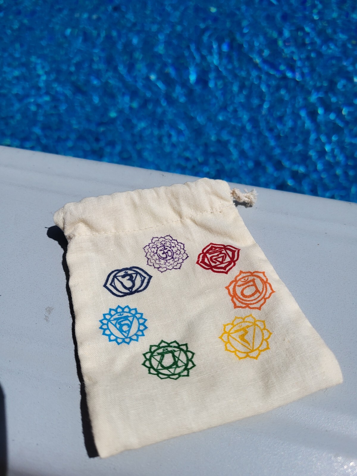 Tumbled Stone Chakra Stones In Cotton Bag ( Set 7 ) 3×4″