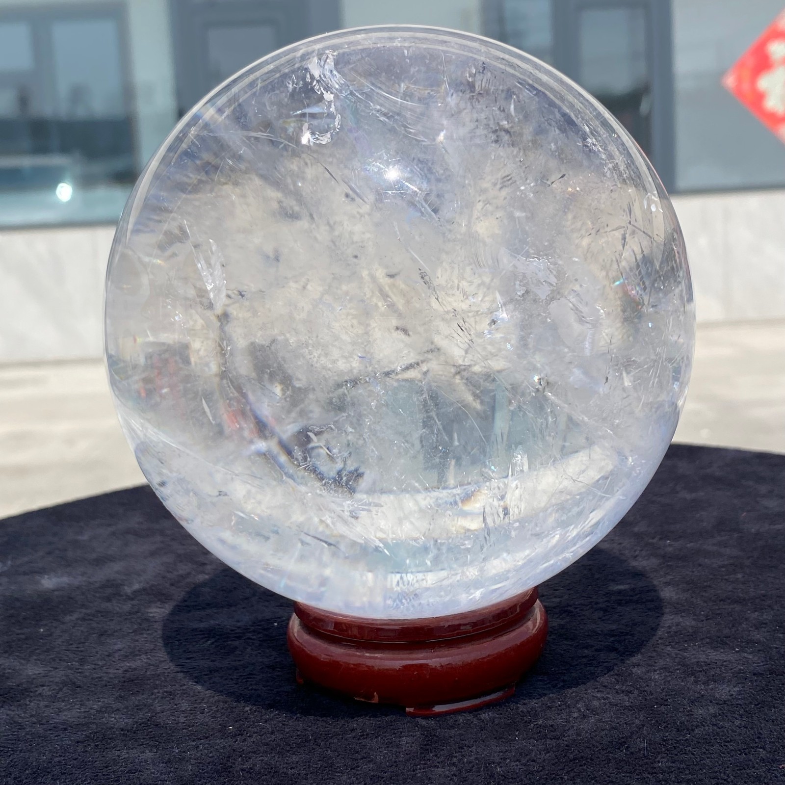7.82LB white crystal transparent quartz crystal ball Reiki repair