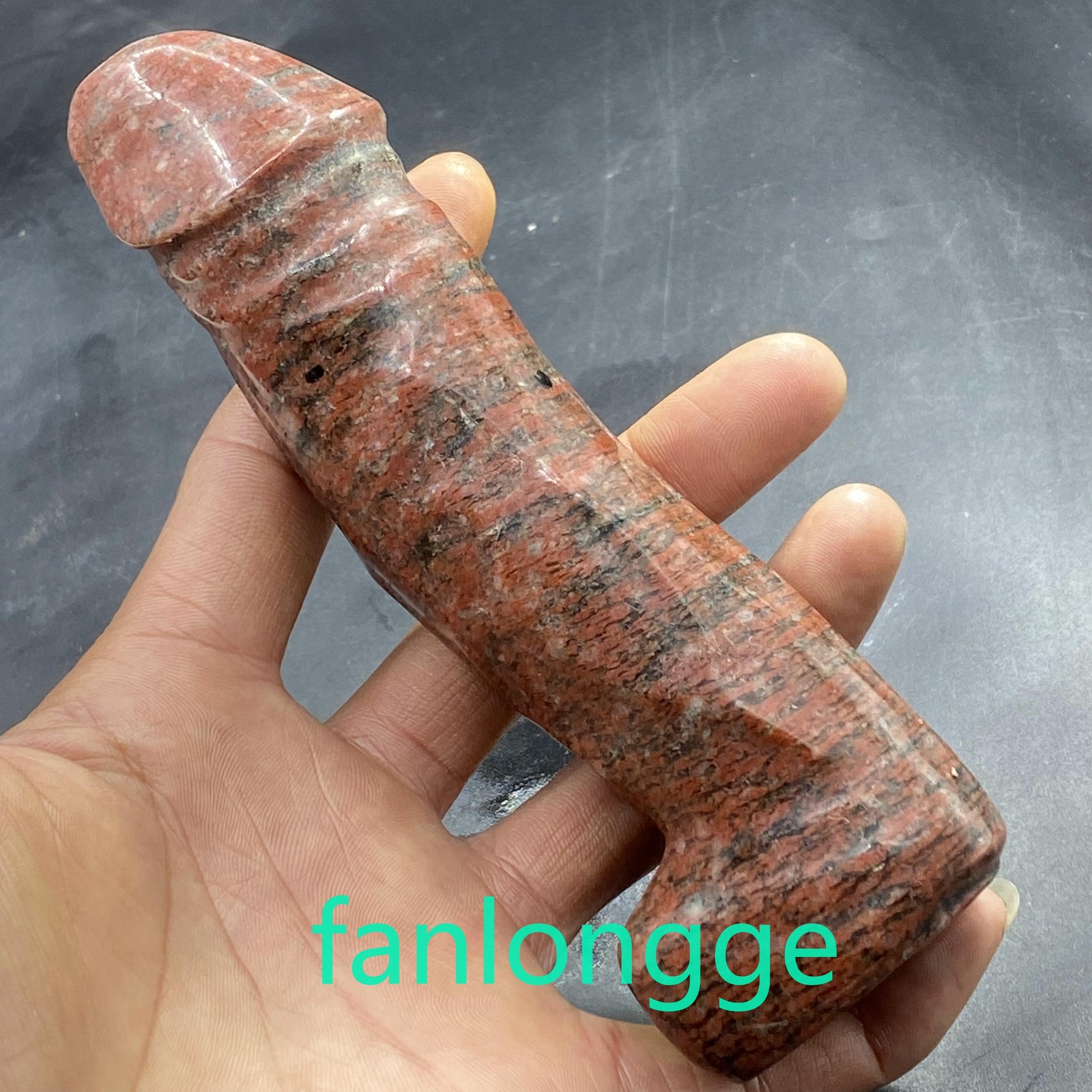 5.7″ Natural sesame Male Penis Quartz Crystal Skull Massager Gem Reiki 1PC