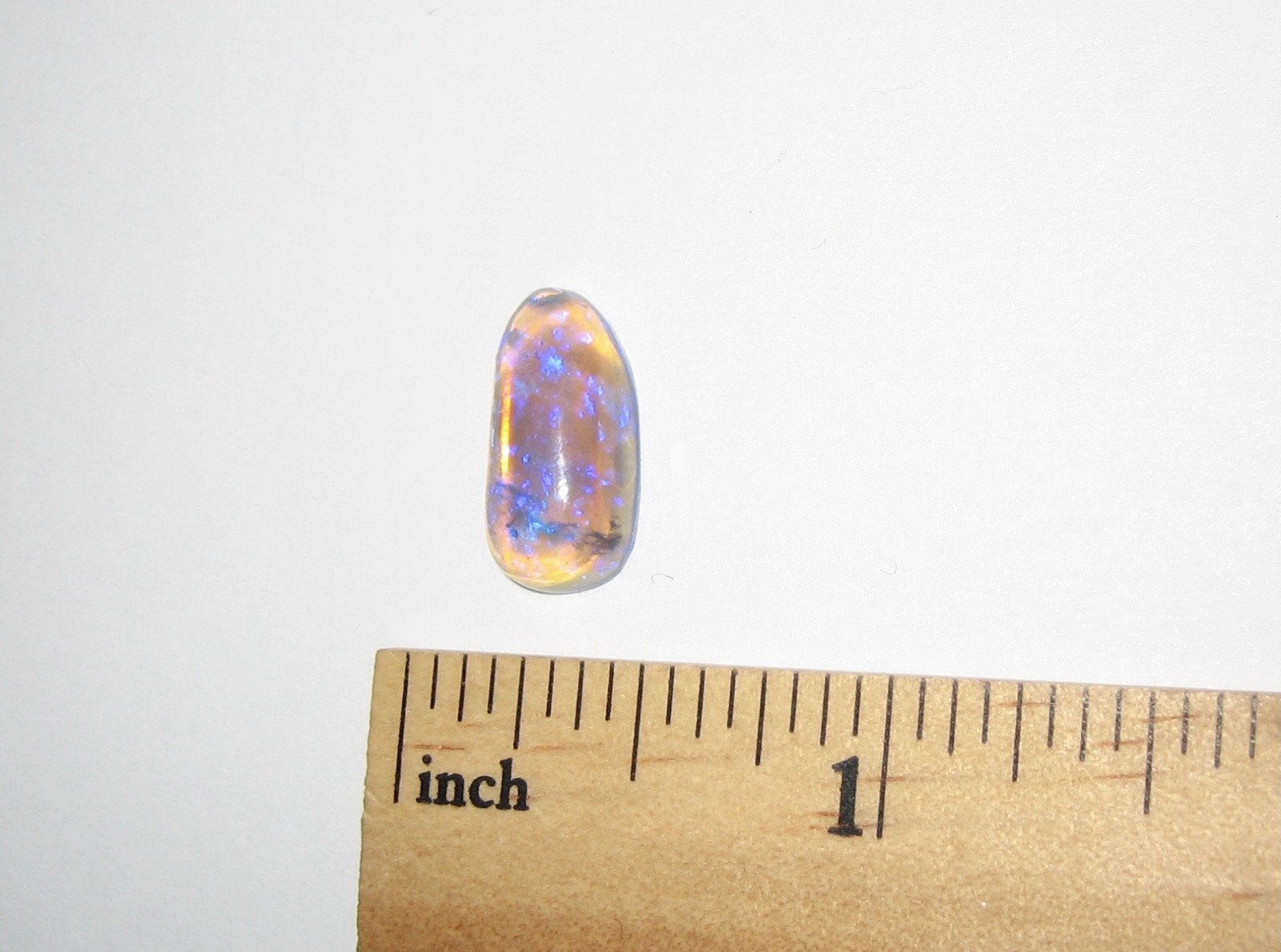 15mm x 7mm POLISHED LIGHTNING RIDGE OPAL CRYSTAL CABOCHON FULL COLOR BLUE 4ct *1