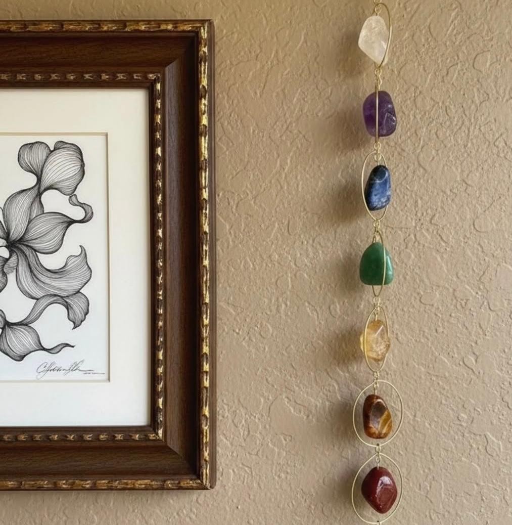 Wall Hanger 7 Chakra Agate – Decoration/Gifting/Gemstone Wall Hanging/Healing