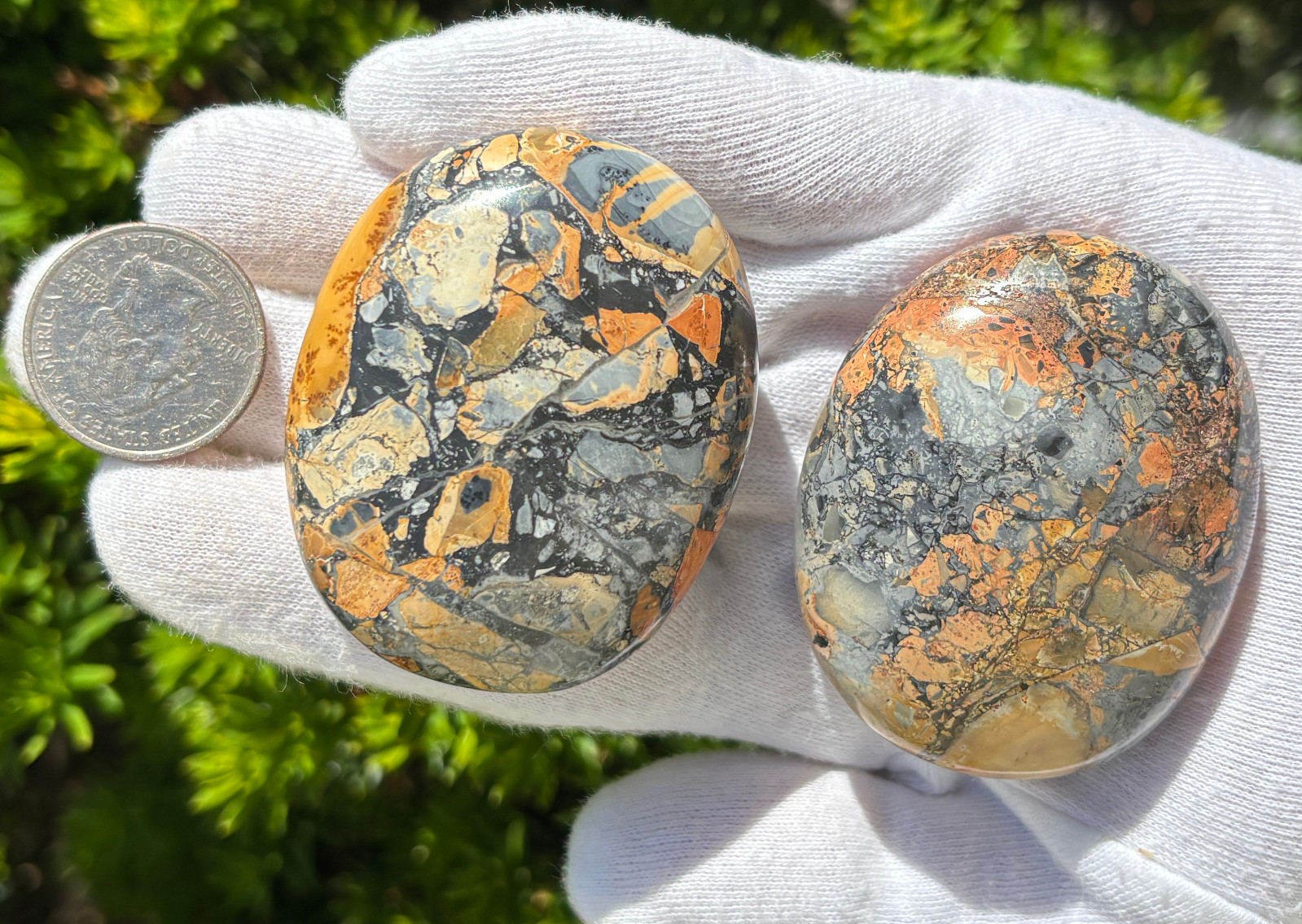 USA SALE SEE VIDEO 195g LOT MALIGANO JASPER PALMSTONES PALM STONES PALM STONE