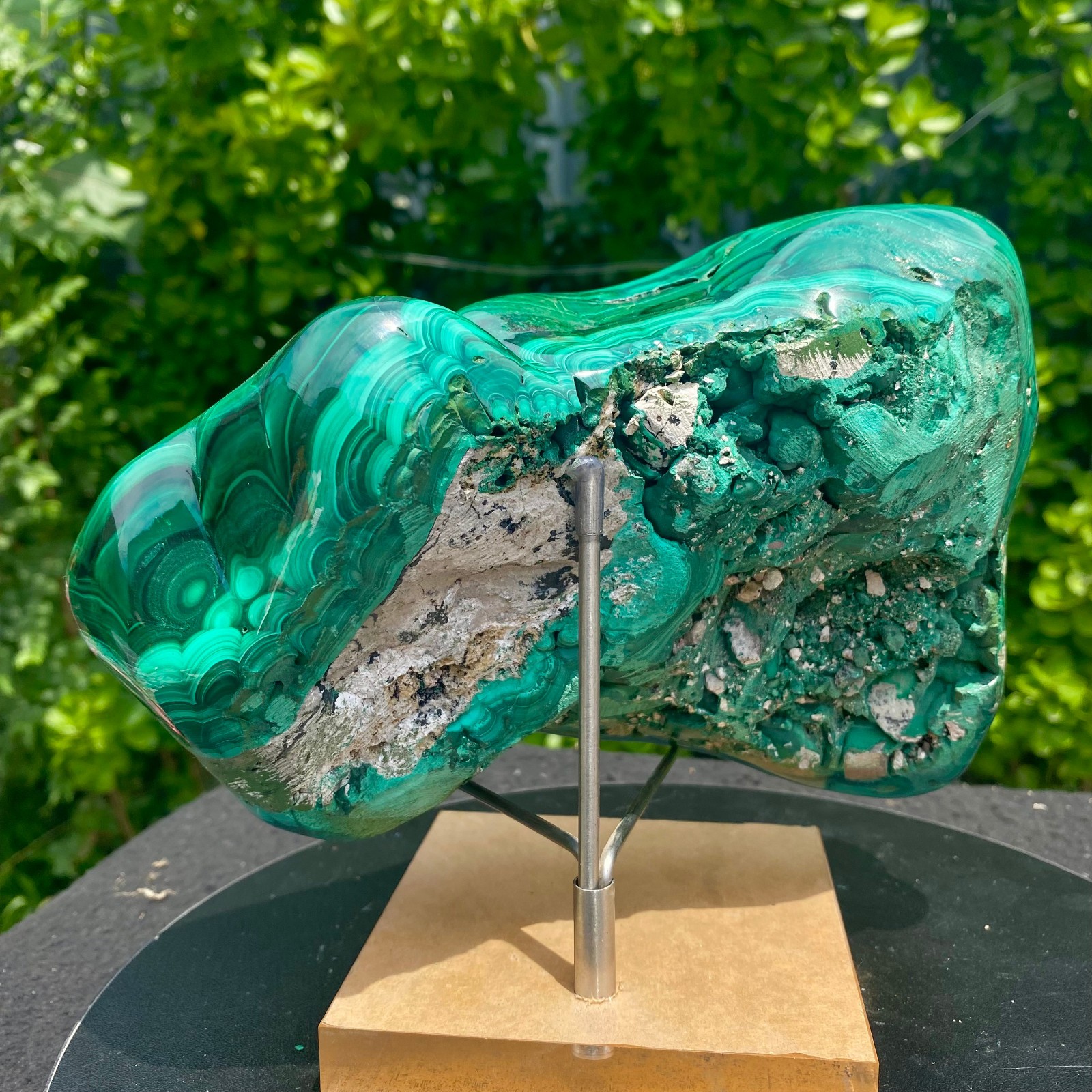 8.26LB Natural glossy Malachite transparent cluster rough mineral sample