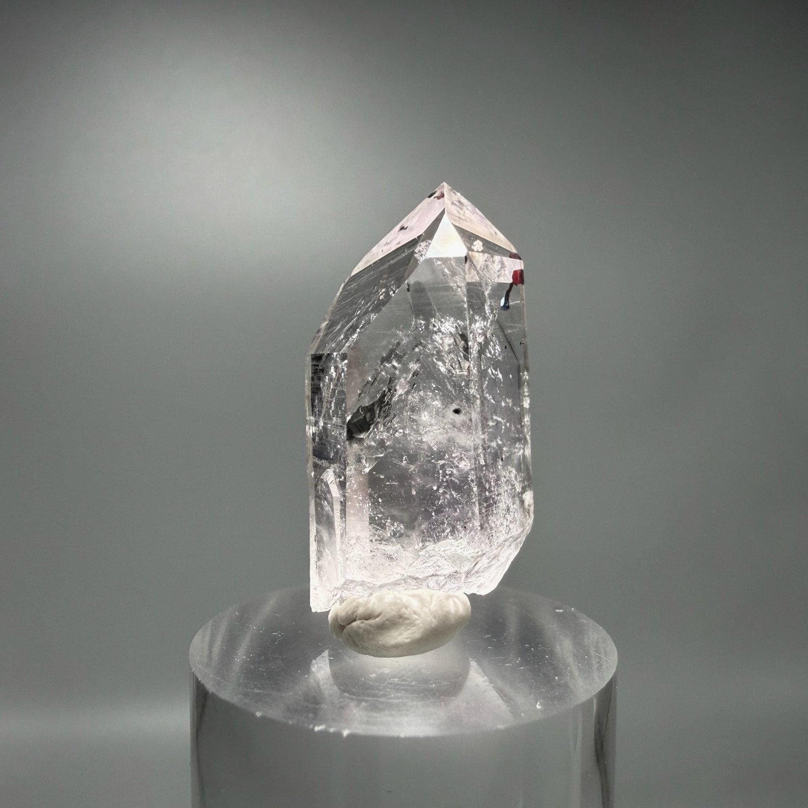 3 Moving Bubbles! Rare Harlequin Brandberg Quartz Enhydro w Lilac Phantoms