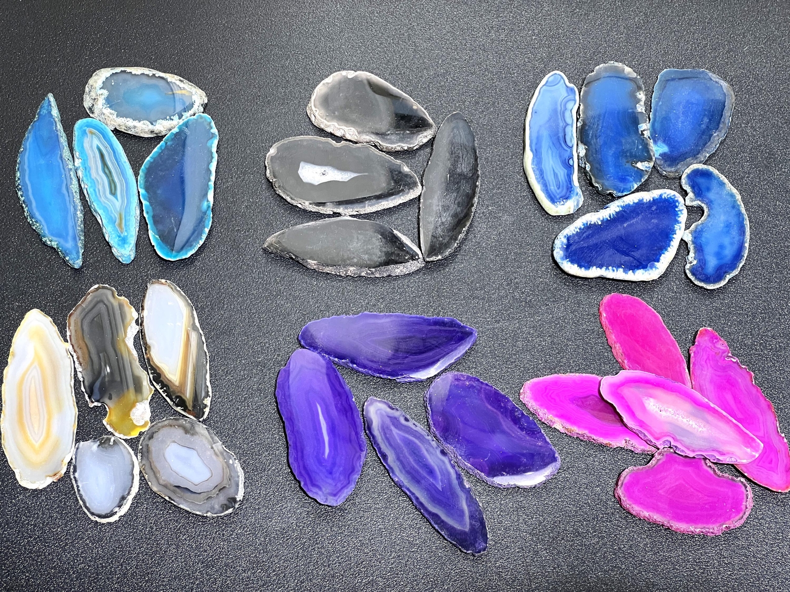 Small Agate Slices (1 Pound)(1-1.5 Inches)(Size #000) One LB Pink Mixed Colors