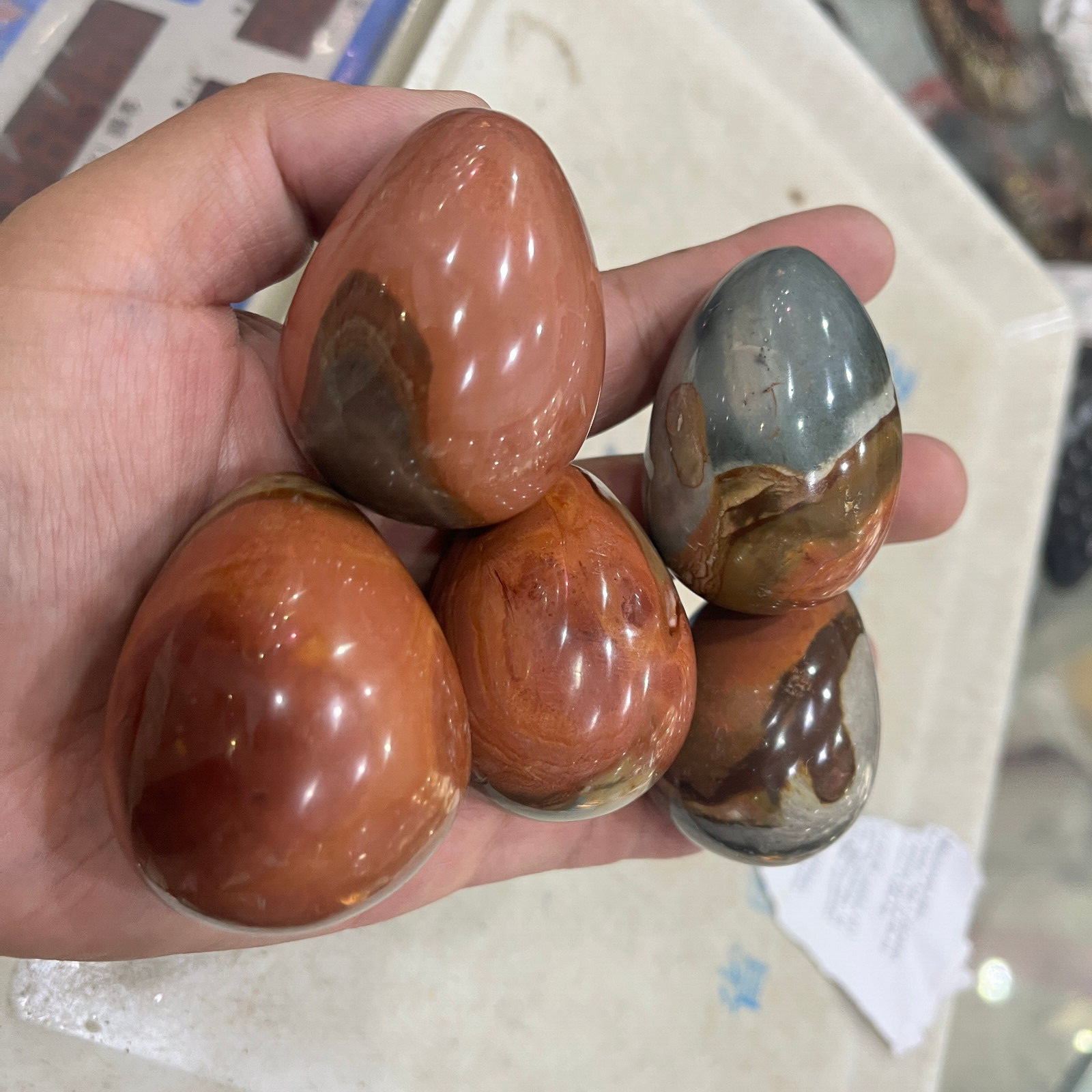1PC Natural Sun Stone Quartz Crystal Energy Healing egg Decor Gift