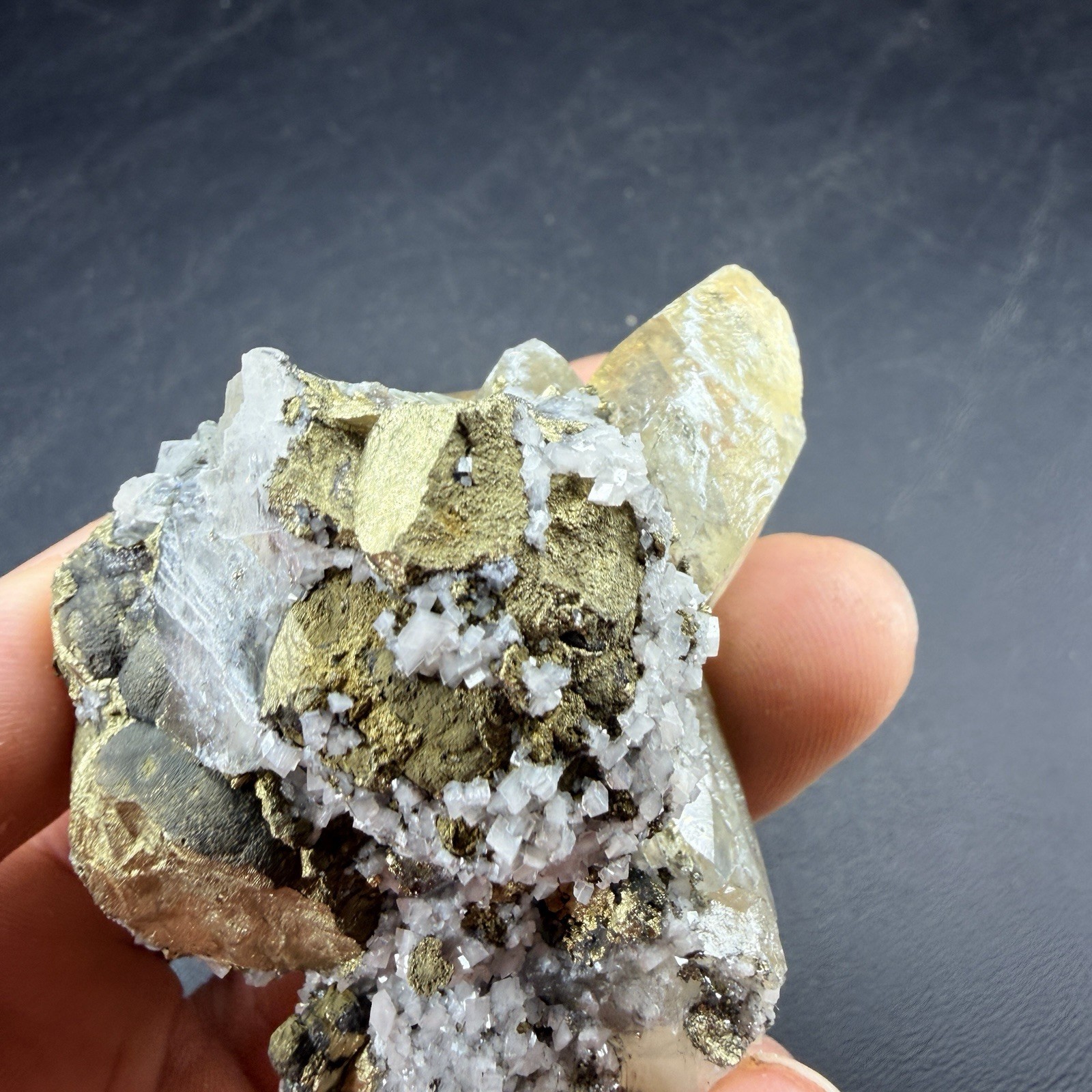 Golden Calcite Chalcopyrite Dolomite Crystal Combo / Sweetwater Mine *Video*