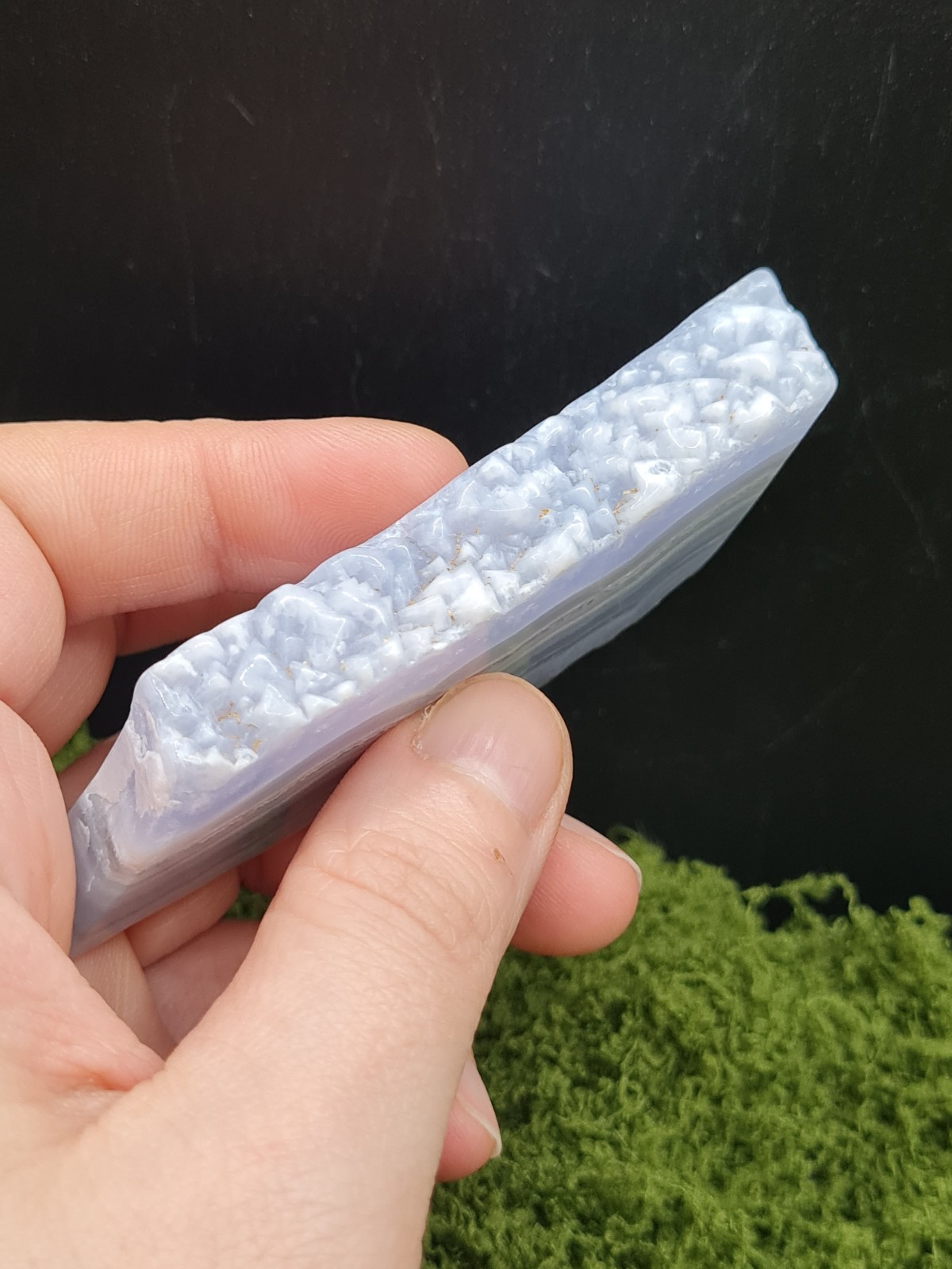 High Quality Blue Lace Agate Polished Slab – Namibia – Banded Crystal – 69g