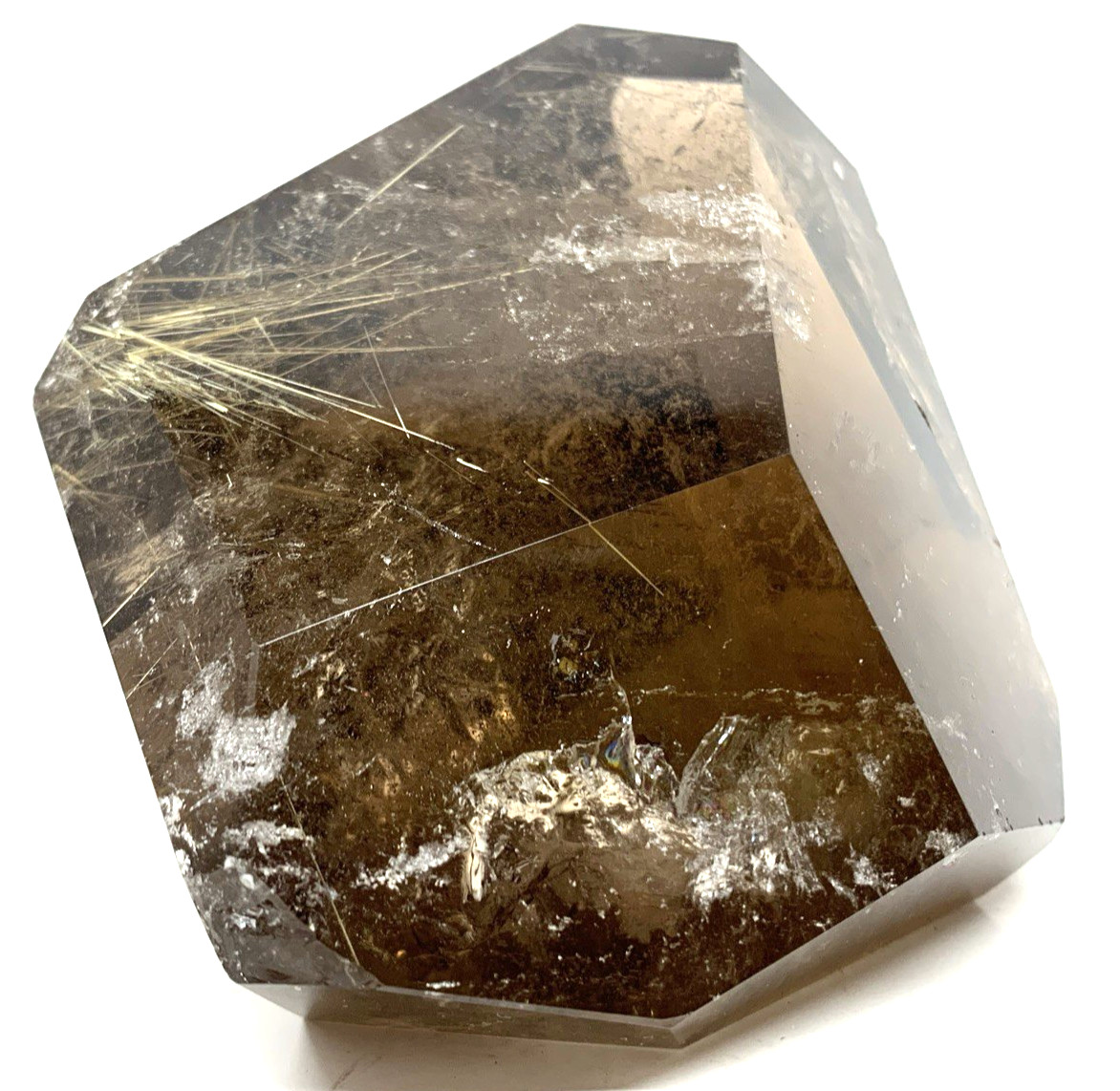 748g Natural Smoky quartz Golden Rutilated Crystal Specimen Reiki Mineral 26.2oz