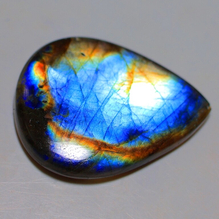 Natural Labradorite Pear , 0.5″- 4″ High Purple Multi Flash, Pick a Size