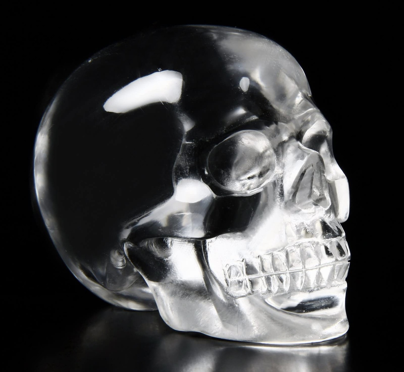 2.0″ K9 Crystal Skull, Hand Carved Gemstone Fine Art Sculpture, Reiki Healing…