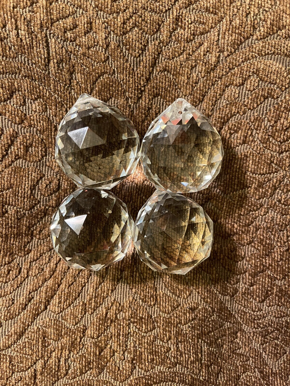 4PCs Clear Faceted Sphere CRYSTAL BALL Sun Catcher Rainbow Prism
