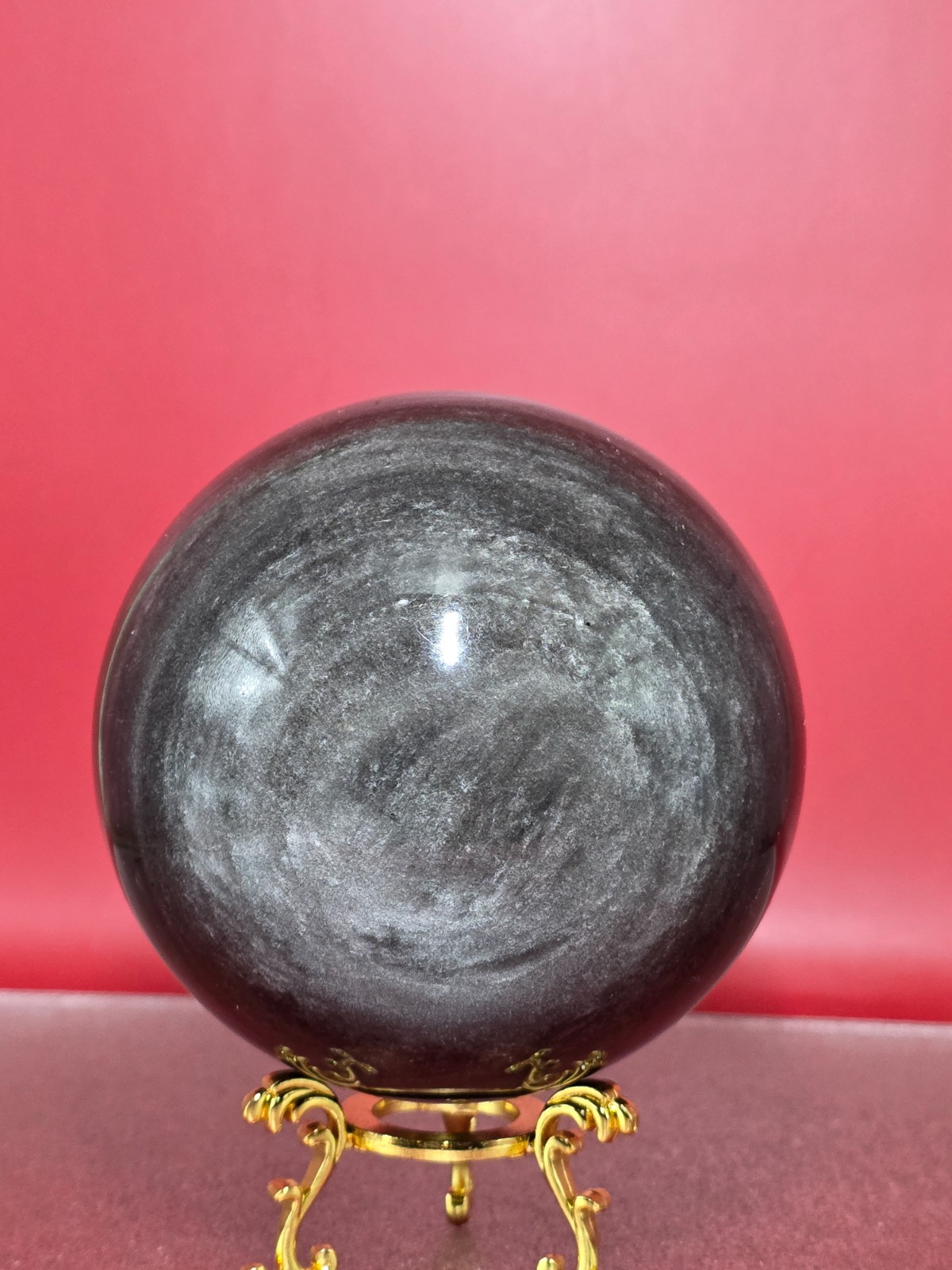 2 +LB Natural Silver Obsidian Jasper Quartz Sphere Crystal Ball Reiki Healing