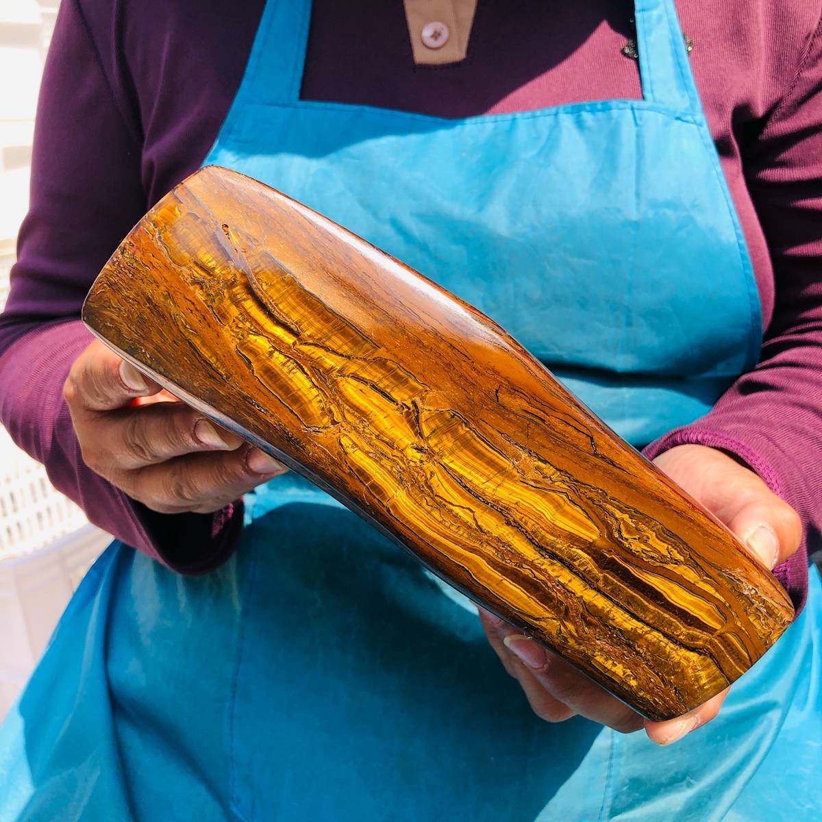 7.1 LB Natural Tiger Eye Polished Specimen Home Decor Raw Healing Stone 5343