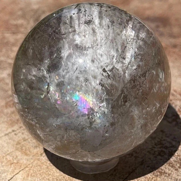 Bicolor Garden Quartz Sphere with Smoky Quartz Rare Collectors Crystal Gemstone