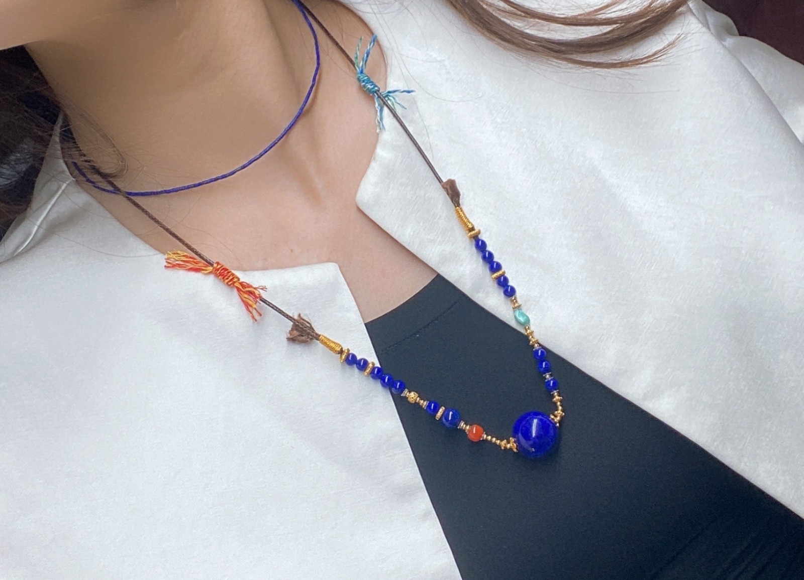 Adjustable Old Mine Beaded Choker Necklace Vintage Ladies Daily Clavicle Chain