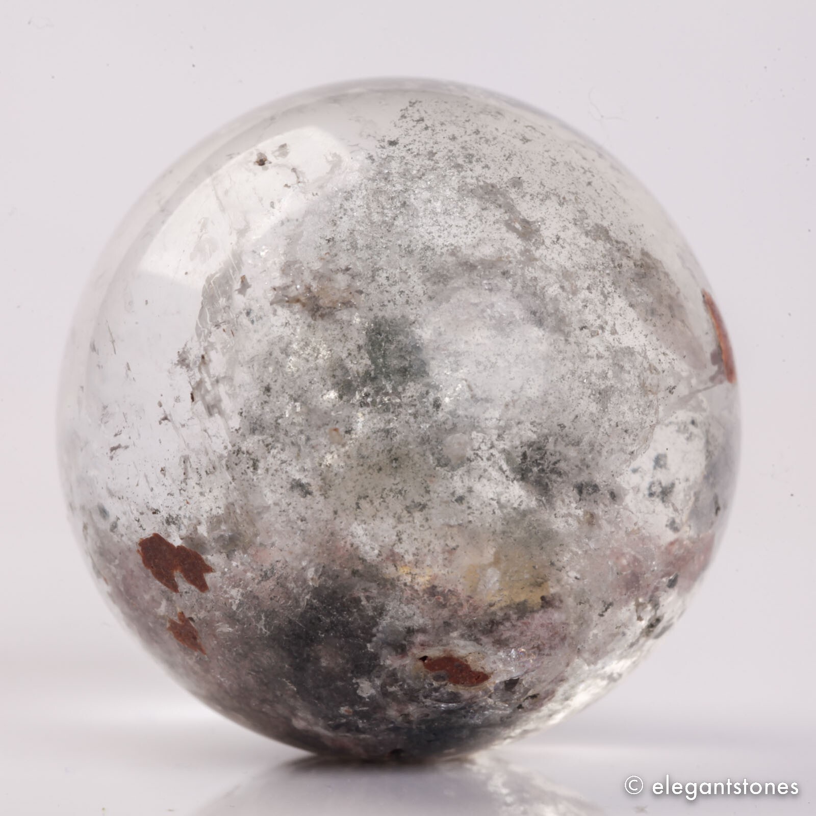 60g35mm Natural Garden/Phantom/Ghost/Lodolite Quartz Crystal Sphere Healing Ball