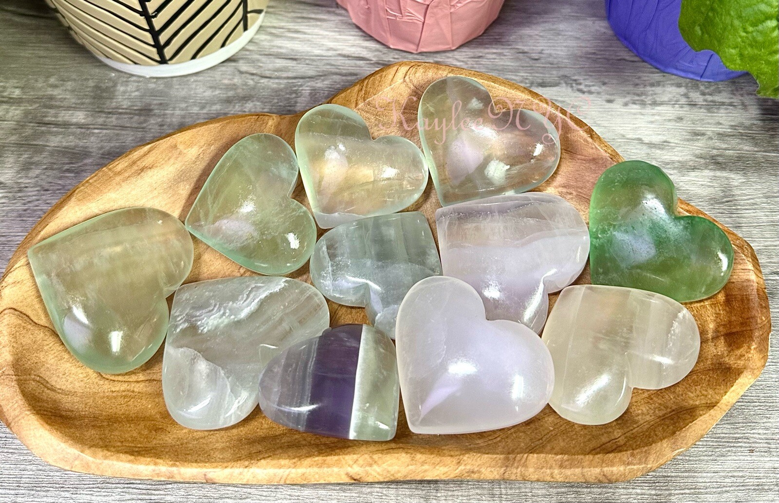 Wholesale Lot 2 Lbs Natural Yttrium Fluorite Crystal Heart Healing Energy