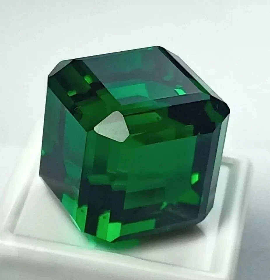 Certified 100 Ct Natural Tsavorite Green Garnet Cube Cut Loose Gemstone AAA