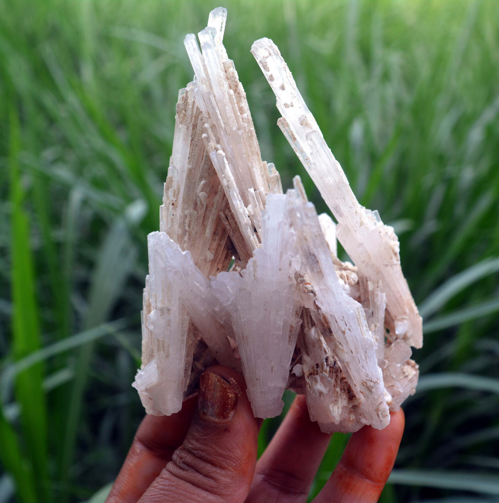 scolecite spray formation minerals specimen j-7