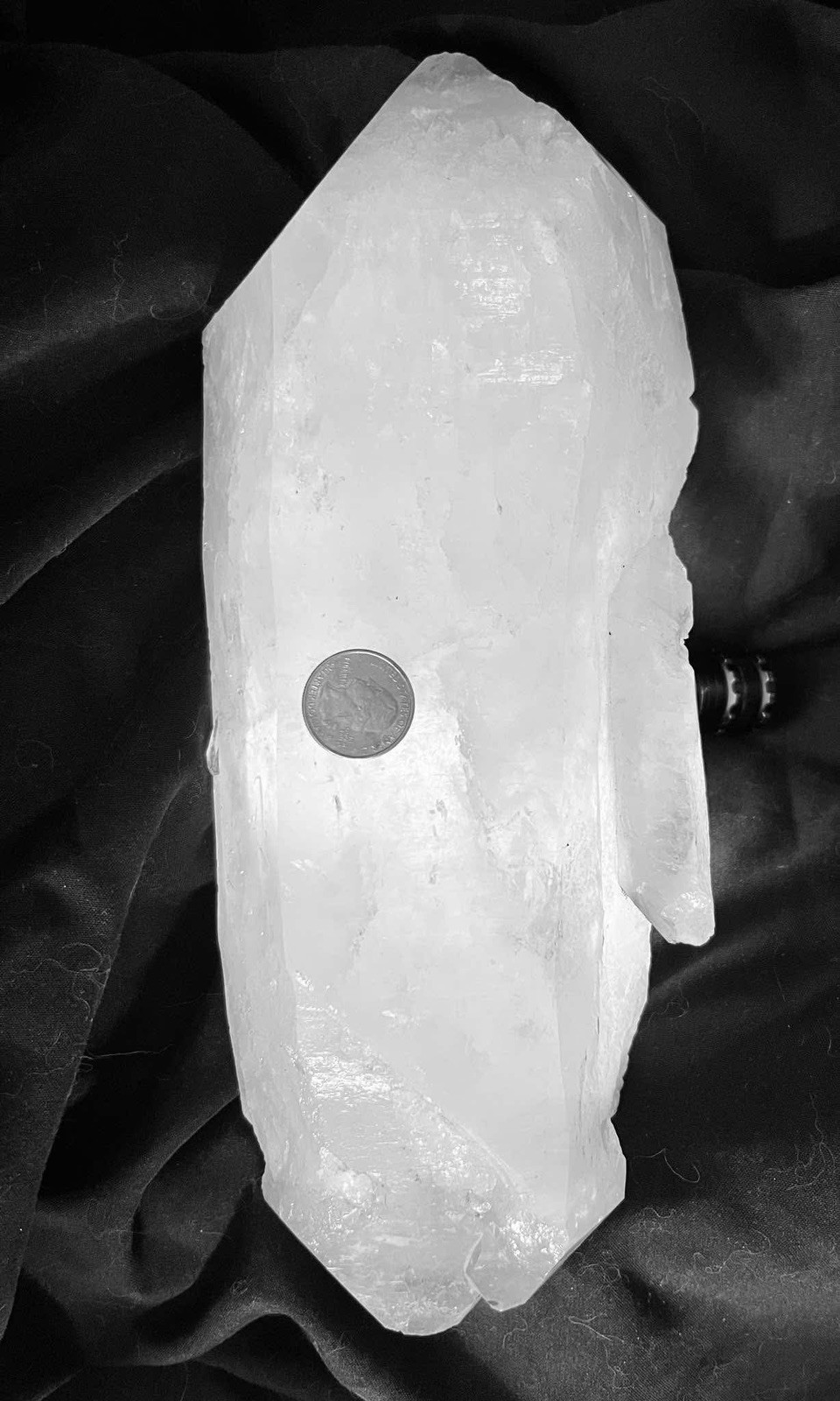 12+pound double terminated completely natural, quartz crystal 14 X 5 X5 inches