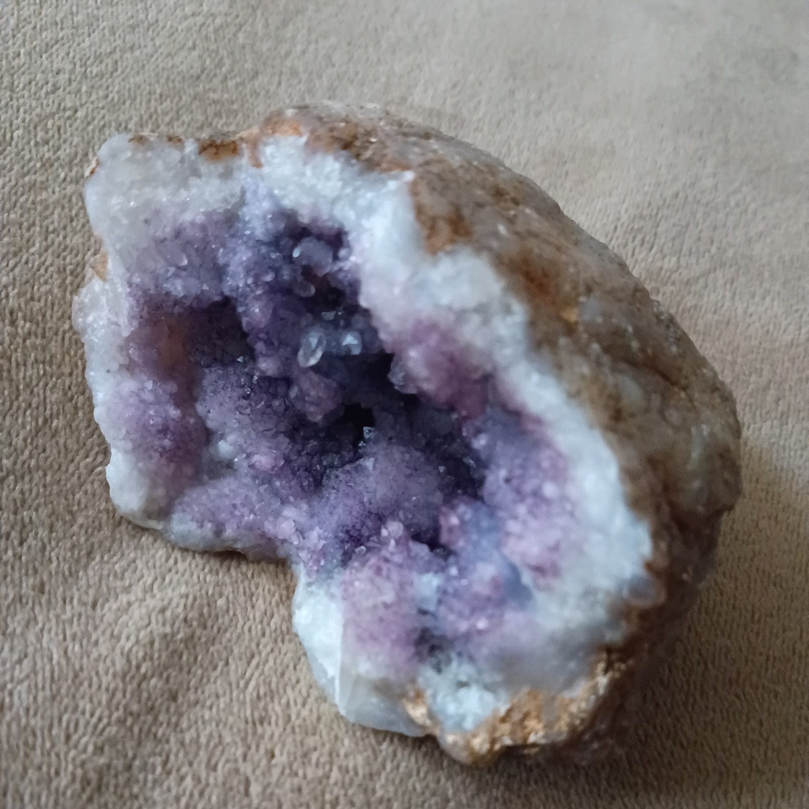Amethyst Crystal Geode Slice Natural Purple Quartz Mineral Specimen Display