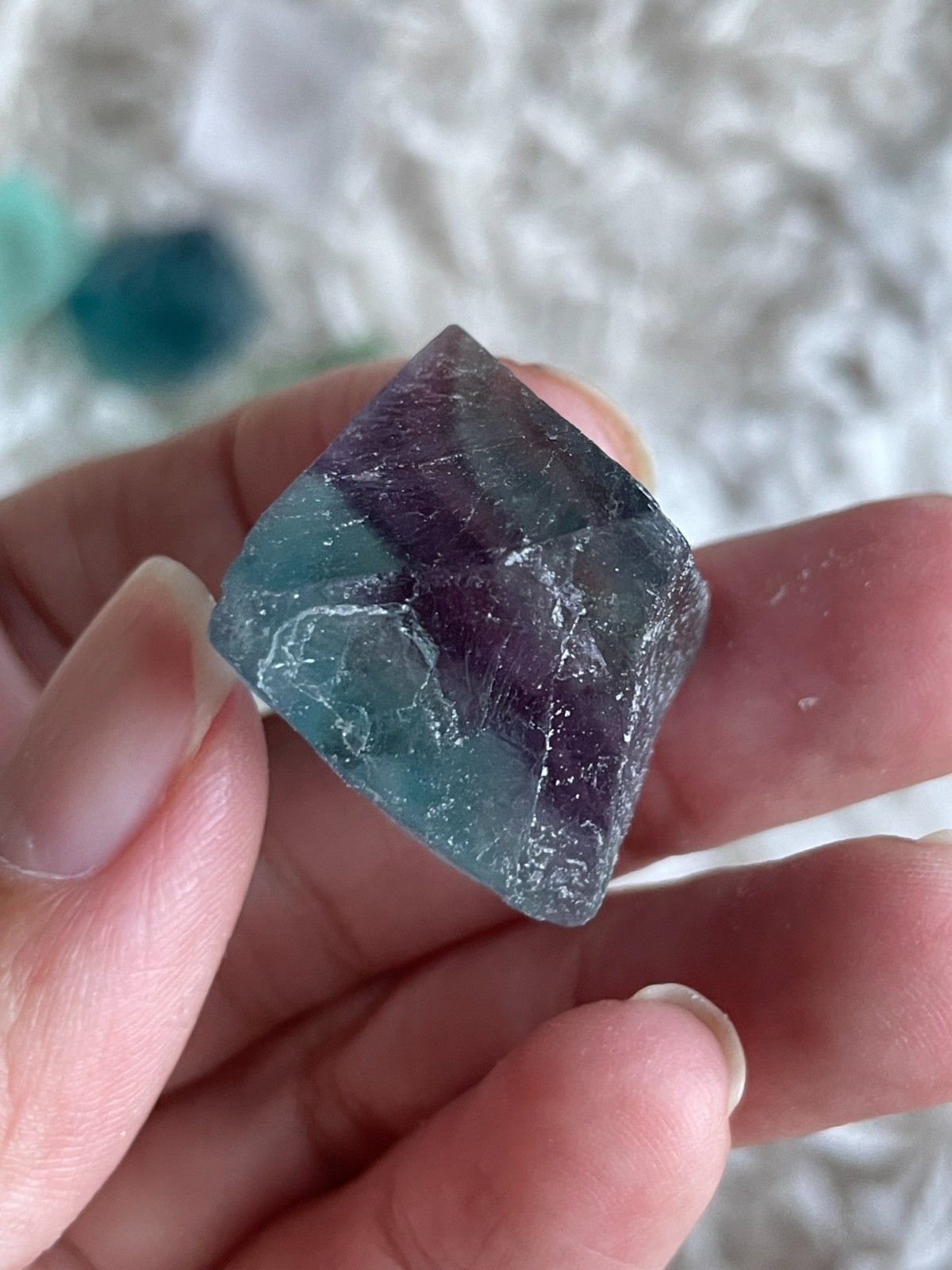 Raw Fluorite Octahedron Crystals – Natural Rainbow Fluorite- Intuitive pick