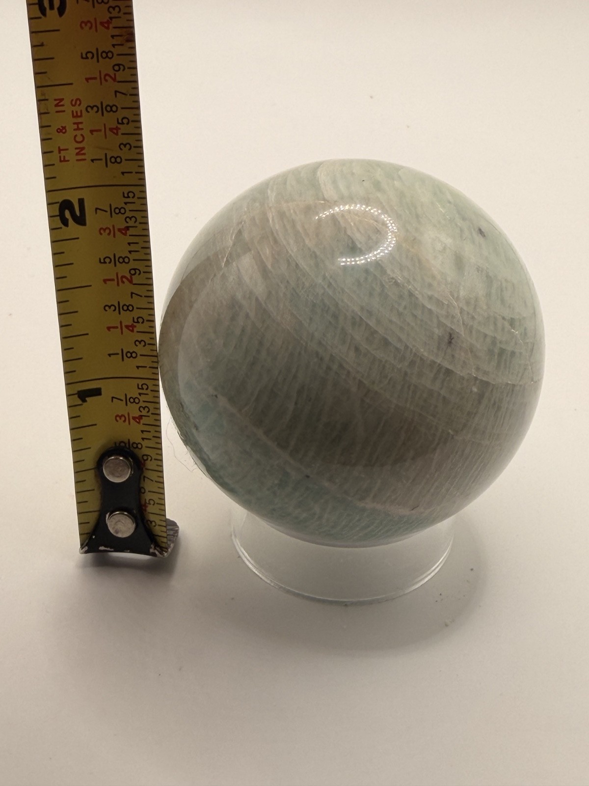 Natural Amazonite Crystal Sphere 50mm 2 inch with Stand Healing Stone