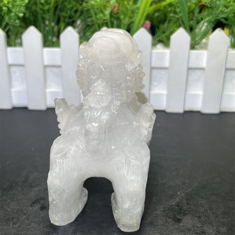 1.1LB 3.9″ Natural A++Clear Quartz Qilin Crystal Quartz Reiki Gift Mineral Decor