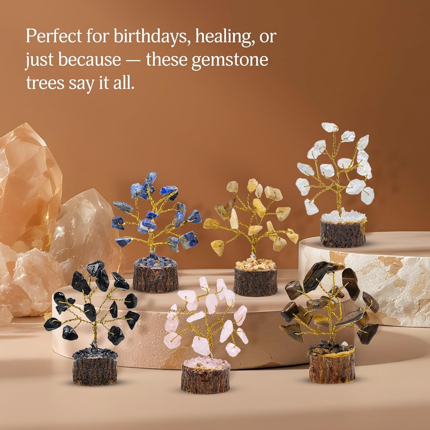 Crystal Tree Gifts for Women, Crystals and Stones, Home Office Desk Decor, Cr…