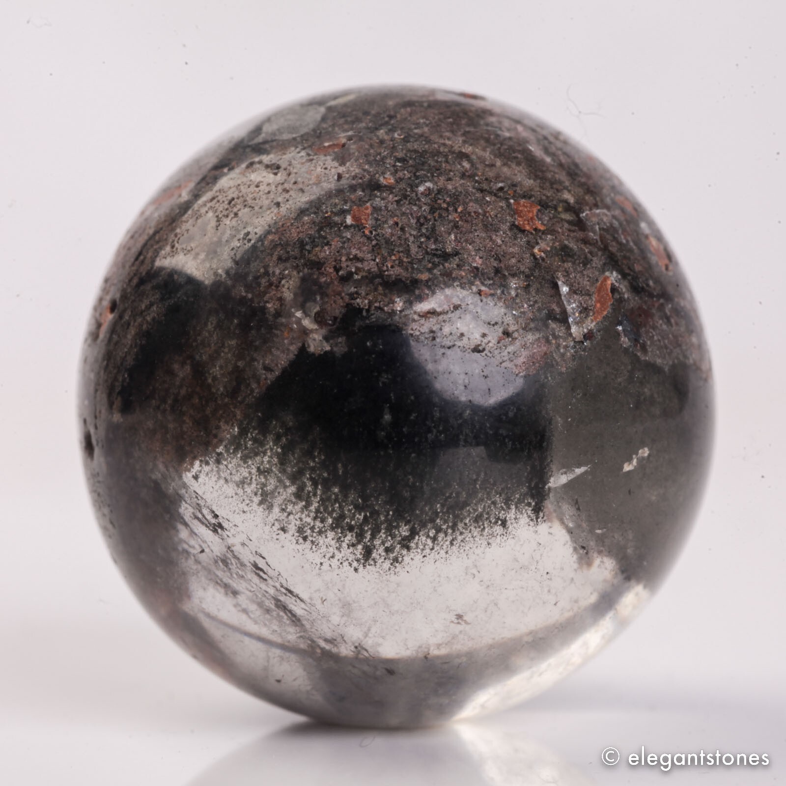 48g33mm Natural Garden/Phantom/Ghost/Lodolite Quartz Crystal Sphere Healing Ball