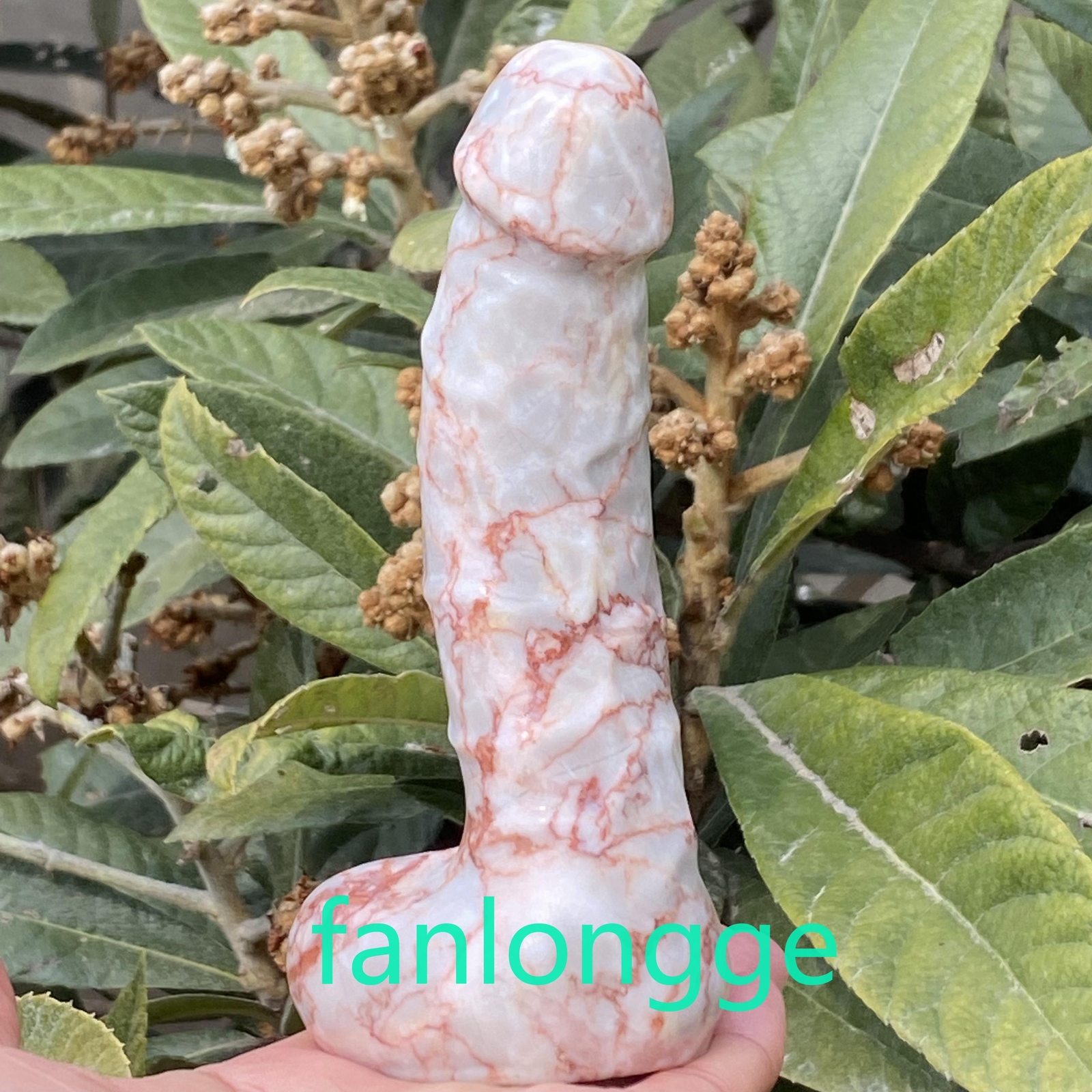 6in Natural Red network stone male penis Quartz Crystal Carved Figurines 1pc