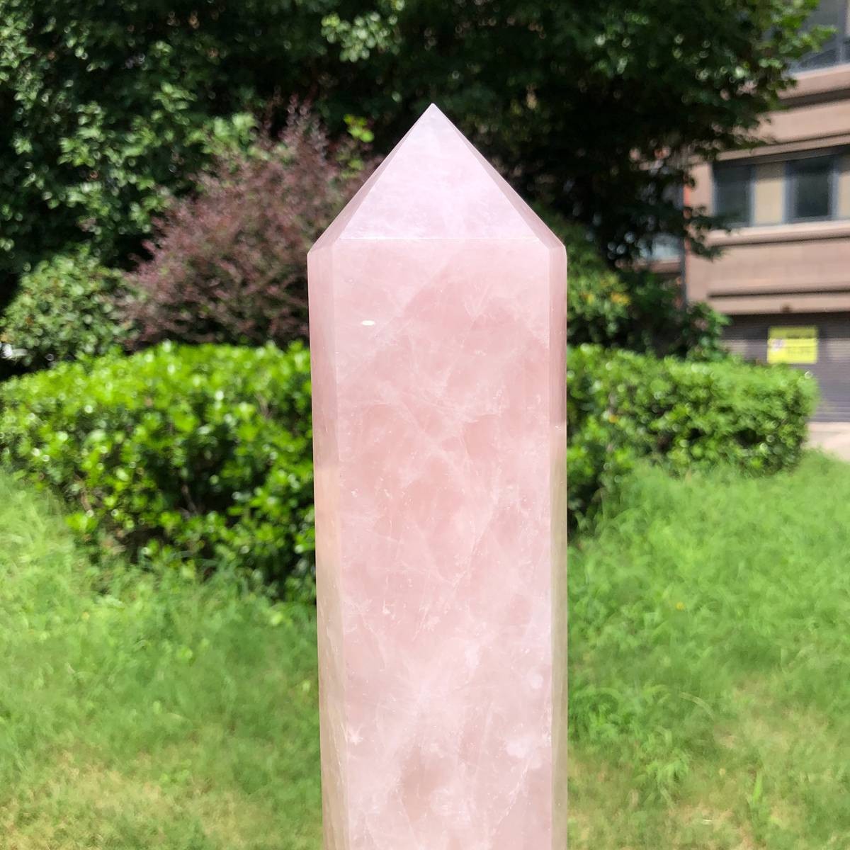 4.79LB Natural rose quartz obelisk pink crystal tower point healing decor