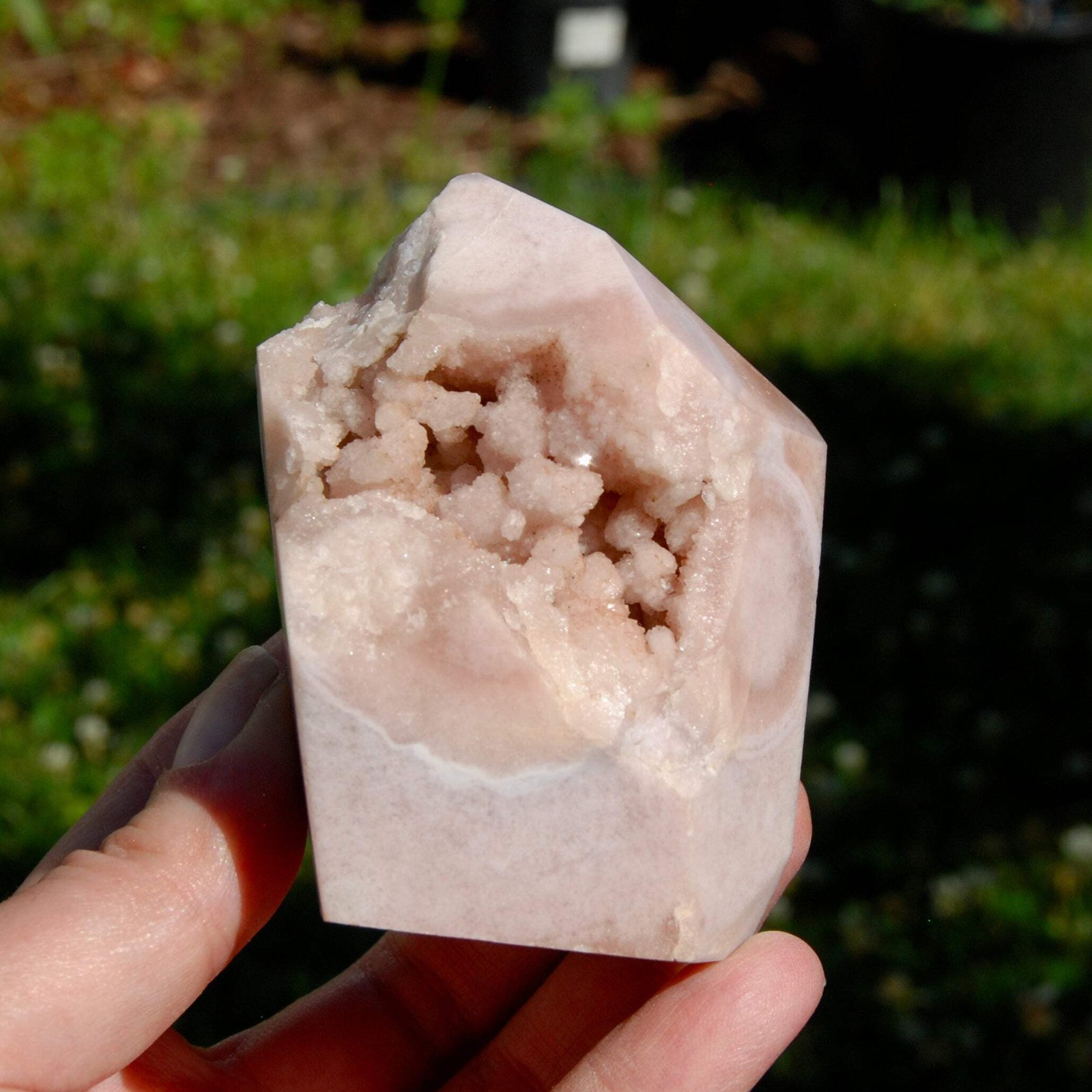 Pink Amethyst Geode Crystal Cluster Freeform Tower – 3.25in 290g Stone of Love,
